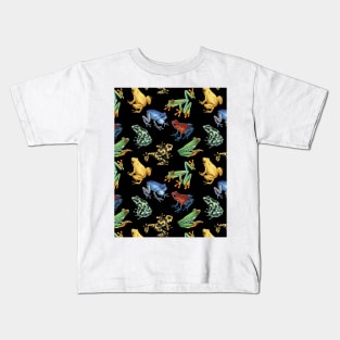 Frogs on black Kids T-Shirt